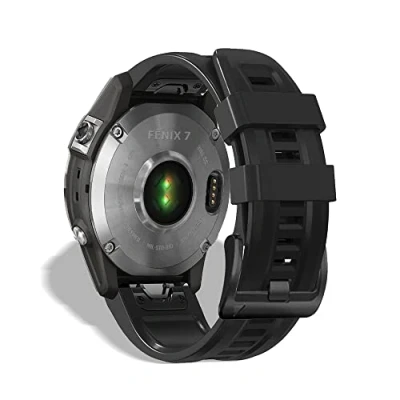 Abbildung von KeeFos 22mm QuickFit Armband Kompatibel mit Garmin Fenix 7/Fenix 6/Fenix 6 Pro/Fenix 5/Fenix 5 Plus, Silikon Ersatzarmband Herren Damen für Forerunner 935/945/Epix Gen 2 (Schwarz)