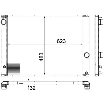 Abbildung von MAHLE ORIGINAL CR 1682 000P Kühler, Motorkühlung 623 483 32 Kühlrippen gelötet BMW: 7