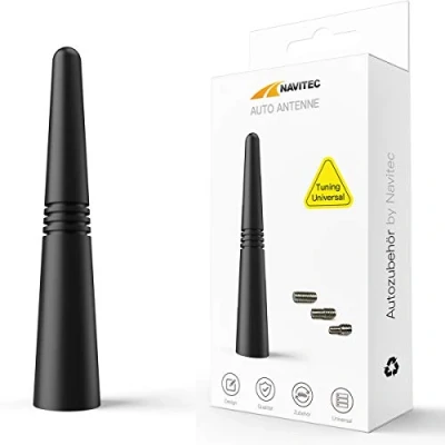 Abbildung von Navitec24 Autoantenne Universal Auto Antenne DAB FM KFZ Kurzstab Dachantenne Ersatz mit M4.0 M5.0 M6.0 Schrauben Kompatibel alle Autos (10cm)