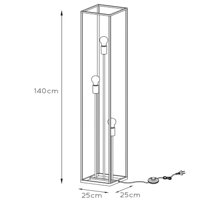 Abbildung von Lucide ARTHUR Stehlampe 3xE27 Schwarz