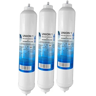 Abbildung von UN 3. Wasserfilter für Samsung LG AEG Simens Haier Bosch Side by Kühlschrank, externer Kühlschrankfilter mit integriertem 1/4 Zoll Schlauchanschluss