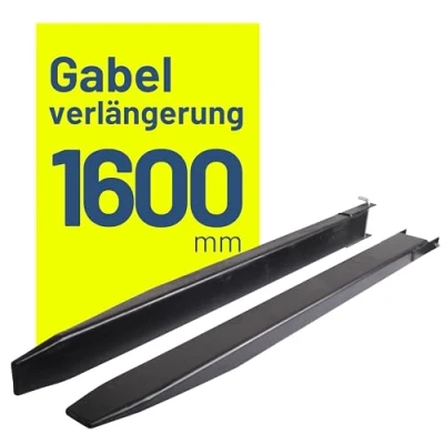 Abbildung von Pallit 1,6m Gabelverlängerung geschlossen 1600mm Länge 110 x 50 mm Innenmaß EXTEND Stapler Zubehör aus Stahl Paar Zinkenverlängerung lange Gabel