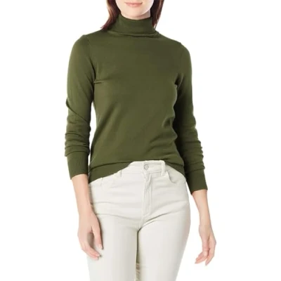 Abbildung von Amazon Essentials Damen Leichter, Langärmeliger Rollkragenpullover, Klassischer Schnitt (Erhältlich In Übergröße), Olivgrün, XS