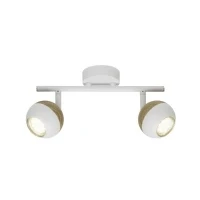 Abbildung von Brilliant Deckenstrahler Scan, LED wechselbar, Warmweiß, Spotrondell 3flg weiß/holz hell
