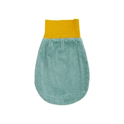 Abbildung von KraftKids Strampelsack Cord Breitcord Mint für den Herbst/Winter aus Musselin Baumwolle und warmen Fleece in zwei Größen erhältlich
