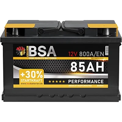 Abbildung von BSA Autobatterie 85Ah 12V Batterie 800A/EN +30% Startleistung ersetzt 74Ah 75Ah 77Ah 80Ah 82Ah 83Ah