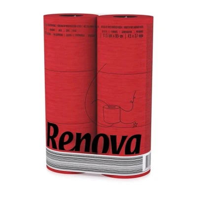 Abbildung von RENOVA Toilettenpapier Rotes ROT in Folie 6 Rollen