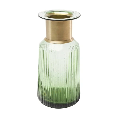Abbildung von Kare Design Vase Barfly Grün/Gold, Blumenvase, Deko Vase, Glas, Accessoire, Tischvase, Wohnzimmer Dekoration, 30x15x15cm