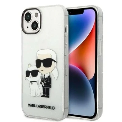 Abbildung von Karl Lagerfeld KLHCP14MHNKCTGT Hülle für iPhone 14 Plus 6,7&quot; transparent hardcase Gliter Karl&amp;Choupette