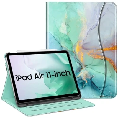 Abbildung von FINTIE Schutzhülle kompatibel mit iPad Air 5. Generation (2022) / 4. (2020) 27,7 cm (11 Zoll), Multi Winkel Ansicht, Folio Tasche, automatischer Schlaf /Wachmodus,