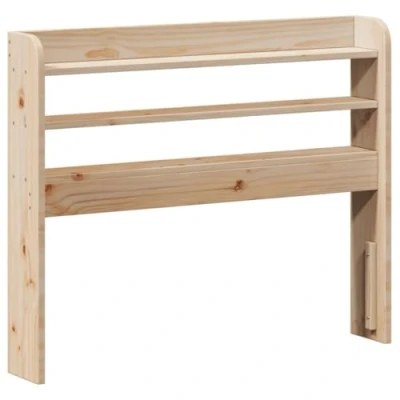 Abbildung von vidaXL Kopfteil, Bettkopfteil mit Ablagen, Freistehend Betthaupt für Holzbett Einzelbett, Holzkopfteil Bettzubehör Schlafzimmer, 90cm Massivholz Kiefer