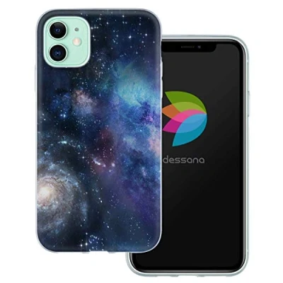 Abbildung von dessana Weltall transparente Schutzhülle Handy Case Cover Tasche für Apple iPhone 11 Nebel Sterne