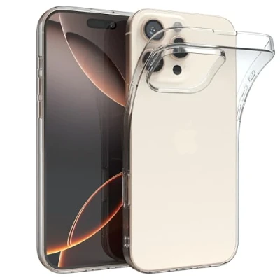 Abbildung von EAZY Case Handyhülle Silikon kompatibel mit iPhone 16 Pro Max stoßfeste Schutzhülle dünne für Apple Hülle Fallschutz leichtes Cover schlankes Silicone Transparent