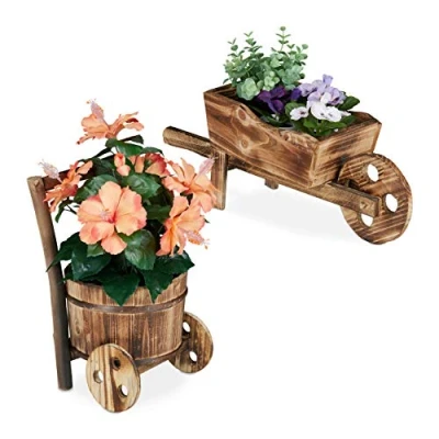 Abbildung von relaxdays Blumentopf Pflanzschubkarre 2er Set