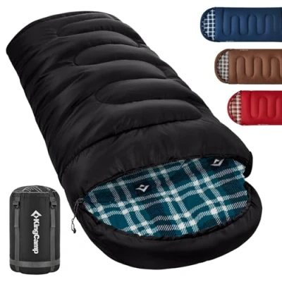 Abbildung von KingCamp Unisex Adult Schlafsack Winter, 400G Schwarz R, 230x90cm