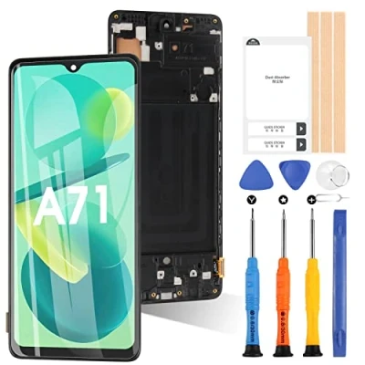 Abbildung von Bildschirm für Samsung Galaxy A71 SM A715F / DSN Incell LCD Display Touch Digitizer Ersatzteile Reparatur mit Werkzeugen, Keine Fingerabdruckfunktion (Schwarz Rahmen)