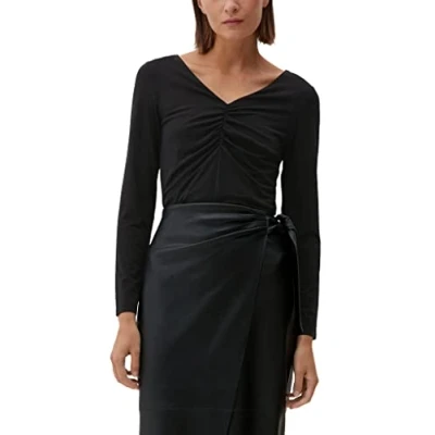 Abbildung von s.Oliver BLACK LABEL Damen T Shirts langarm, Schwarz, 32 EU