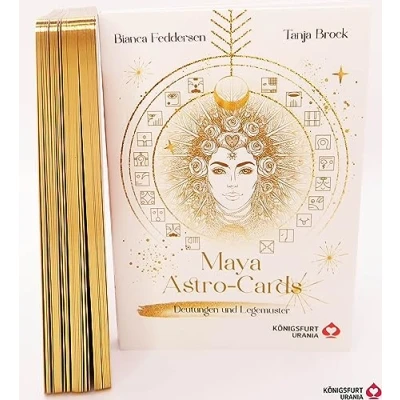 Abbildung von Maya Astro Cards: 44 astrologische Orakelkarten mit Booklet (Goldfolie und Goldschnitt, Orakel Neuerscheinung 2023, Deutsch)