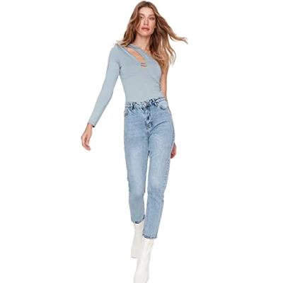 Abbildung von TRENDYOL Damen Bootcut &amp; Flared Jeans, Blau, 38 EU