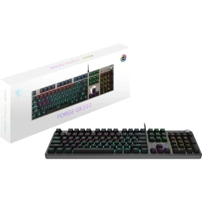Abbildung von MSI Force GK310 Mechanische Gaming Tastatur FR AZERTY, austauschbare rote Switches, ergonomische Tasten, RGB LED 20 Modi, abnehmbare magnetische Abdeckung, USB 2.0 volle Größe
