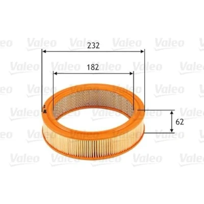 Abbildung von VALEO 585696 Luftfilter 62mm 232mm Filtereinsatz LADA: Niva, 1200 1600 Limousine, Samara, PIAGGIO: Porter Pritsche/Fahrgestell, Kastenwagen