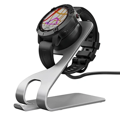Abbildung von TiMOVO Ladestation für Garmin Fenix 5 5S 5X 6 6S 6X, Venu/Venu 2, Instinct, Vivoactive 4 3, Forerunner 245 45 45S 745 945 935, Induktive Magnetisch Ladegerät mit 5,4 Zoll USB Ladekabel