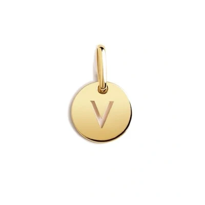 Abbildung von SINGULARU Mini Medallion Letter Gold Anhänger Initial in 925 Sterlingsilber mit 18kt Vergoldung Buchstabe A Z Charm Kombinierbar Halskette Damenschmuck V