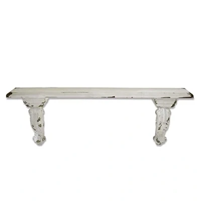 Abbildung von Loberon Wandregal Mouscron, romantischer Shabby Chic, kunstreiche Details, authentisches Antik Finish, Wandkonsole, MDF, Polyresin, antikweiß