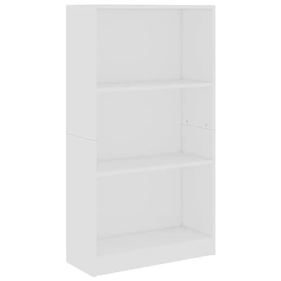 Abbildung von vidaXL Bücherregal 3 Fächer Standregal Aktenregal Wandregal Raumteiler Regal Raumtrenner Büroregal Mehrzweckregal Weiß 60x24x109cm Holzwerkstoff