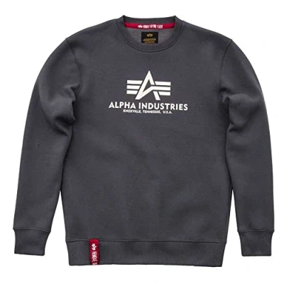 Abbildung von Alpha Industries Basic Sweatshirt, Herren, Größe: 3XL, Grey black