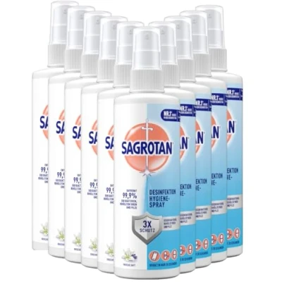 Abbildung von SAGROTAN Hygiene Pumpspray 10 x 250ml Oberflächen Desinfektionsmittel (XXL Vorratspack, [10 St)
