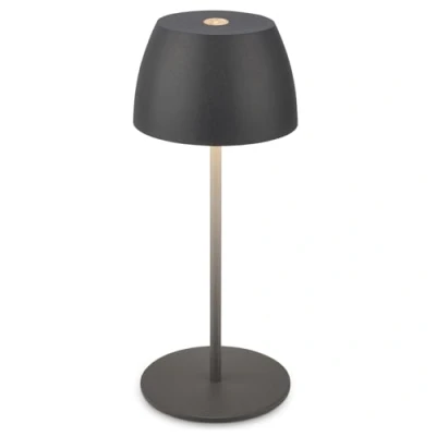 Abbildung von BRILONER Mini LED Tischlampe kabellos IP44 mit Touch, stufenlos dimmbar, Akku &amp; Lichtquelle tauschbar, Nachttischlampe, Dekolampe, Lampe, Tischleuchte, 8x20 cm (DxH), Anthrazit