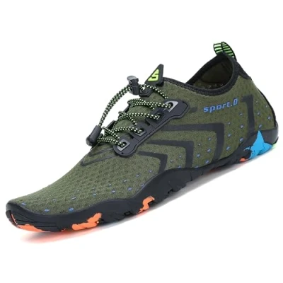 Abbildung von SAGUARO Badeschuhe Strandschuhe Aquaschuhe Wasserschuhe Surfschuhe Schwimmschuhe für Damen Herren Kinder,Neu Grün,41 EU