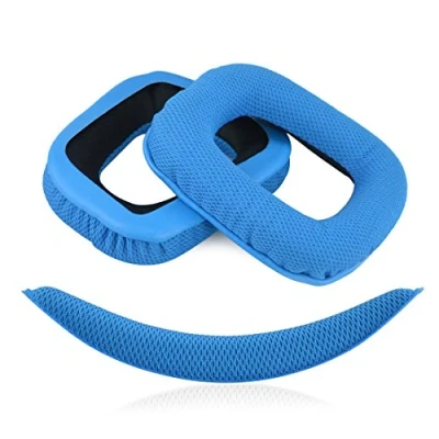 Abbildung von Geekria Ohrpolster + Stirnband Kompatibel mit Logitech G430 G930 Kopfhörer Ersatz Kopfband Pads/Reparaturteile Anzug (Blau)