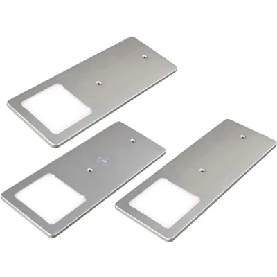 Abbildung von kalb LED Unterbauleuchte silber 5W sehr flache Küchenleuchte mit Touch Dimmfunktion, 3er Set warmweiss, warmweiss