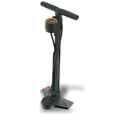 Abbildung von SKS GERMANY 11663 Airmotion 12.0, Standpumpe, Luftpumpe, mit Präzisionsmanometer &amp; Soft Touch Griff, extra langer Schlauch, MULTI VALVE Kopf für alle Ventilarten, max. Druck 12 bar/174 psi