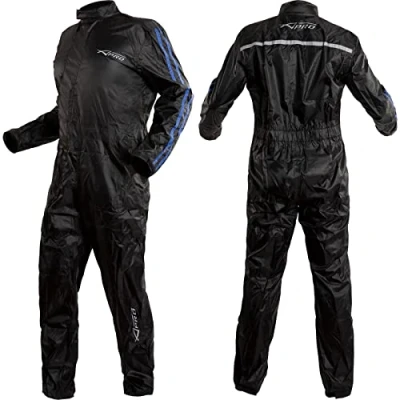Abbildung von Regenkombi Regenjacke Regenanzug Motorrad Wasserdicht Regenhose Blau XXL