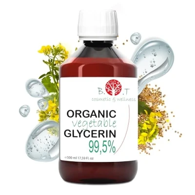 Abbildung von Pflanzliches Glycerin Flüssiges zur Seifenherstellung, Gesichts und Körperfeuchtigkeitsspender, Reines 100% Natürliche Kosmetik Basis 500 g