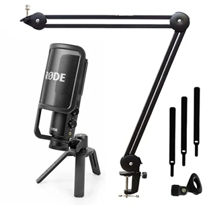 Abbildung von Rode NT USB+ USB Kondensatormikrofon + keepdrum MS138 Gelenkarm Schwarz