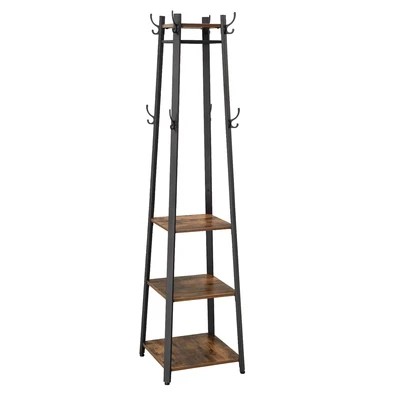 Abbildung von VASAGLE Garderobenständer Kleiderständer, 8 Haken, 43x43x180 cm