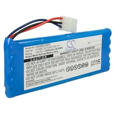 Abbildung von vhbw Akku kompatibel mit Soundcast Outcast ICO420, ICO421 Lautsprecher Boxen Speaker (2000mAh, 24V, NiMH)