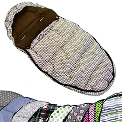 Abbildung von BAMBINIWELT Winterfusssack, Fußsack in Mumienform für Kinderwagen, Jogger, Buggy oder Schlitten, Fleece, universal,110cm (braun weiß karriert)