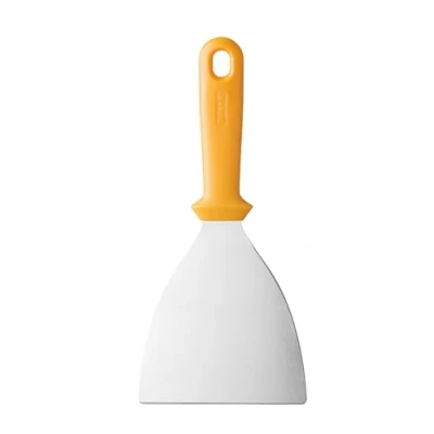 Abbildung von HENDI Teigspachtel, für Pizzateig, Heavy duty, ergonomischer Griff, Teigschneider, Grillspachtel, Klingenlänge: 132mm, 262x132x(H)17mm, Edelstahl, Polypropylen, orange
