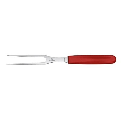 Abbildung von Victorinox, Swiss Classic, Profi Tranchiergabel, Extra Scharfe Klinge, 15 cm, Robuster Kunststoffgriff, Rostfreier Stahl, rot