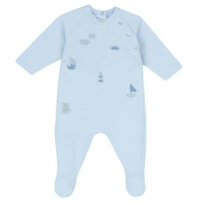 Abbildung von Chicco Nappy Opening Strampler für Kinder, Größe: 44, Light blue