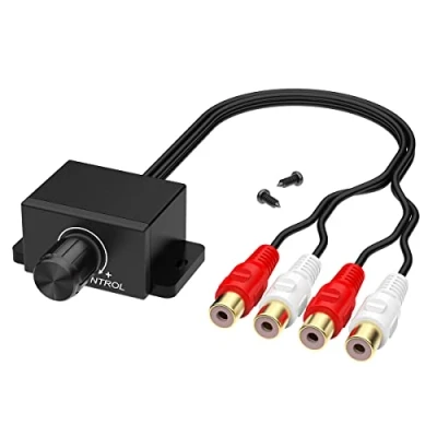 Abbildung von CHELINK Universal Auto Verstärker Audio RCA Verstärker, Gain Level Bass Lautstärkeregler für Auto, Motorrad, Lautsprecher, Heimkino