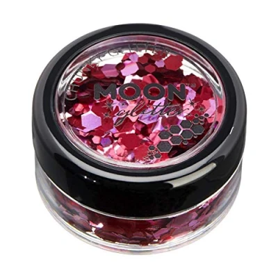 Abbildung von Mystiker grobkörniger Glitter von Moon 100% kosmetische Glitzer für Gesicht, Körper, Nägel, Haare und Lippen 3g Valentines