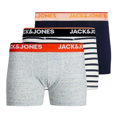 Abbildung von Jack &amp; Jones Jacdave 3ER PACK Panties, Herren, Größe: Small, Navy blazer navy/light grey melange
