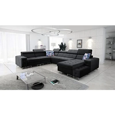 Abbildung von All4All Ecksofa Hugo VIII cm 362x288cm Schlaffunktion Bettkasten U Form Couch Eckcouch Schlafsofa Sofaeck Bett Wohnlandschaft Magic Velvet 2219 Seite Rechts 26