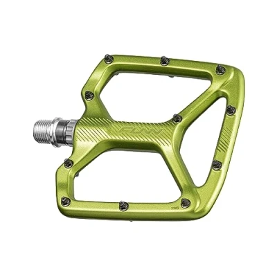 Abbildung von Funn Python Flache Fahrradpedale Breite Plattform für BMX/MTB Mountainbike, 9/16 Zoll CrMo Achse (Grün)